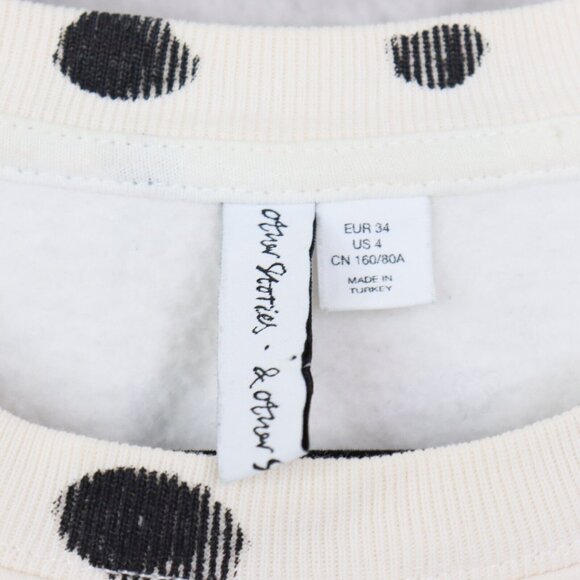 & Other Stories Crewneck Sweatshirt Womens Size‎ 4 White Polka Dot Embroidered - Picture 3 of 7